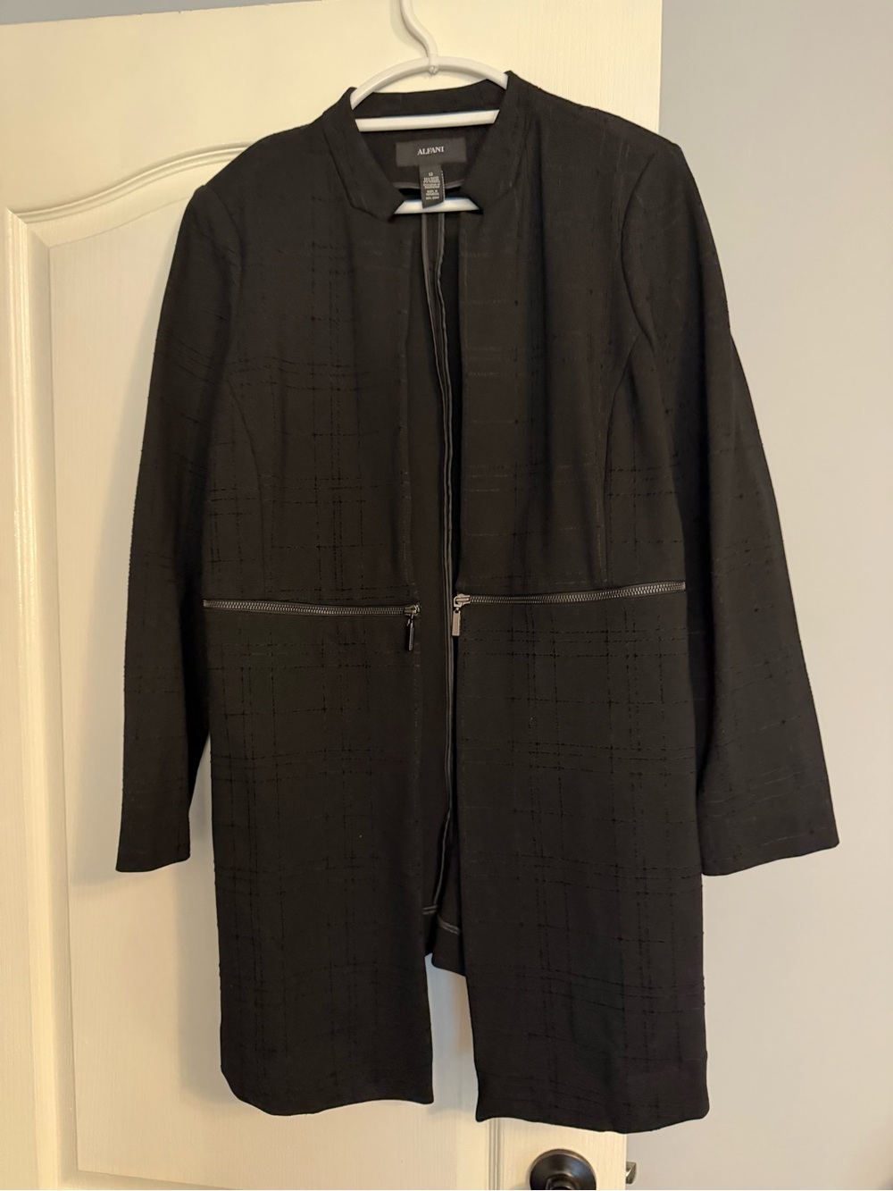 Alfani Black Long Open-Front Blazer